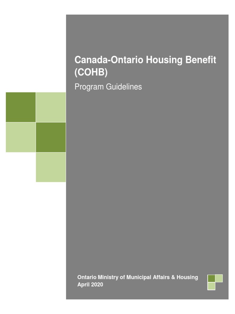 Canada-Ontario Housing Benefit Guidelines | PDF | Income Tax In The ...