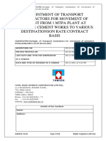 Appointment of Transport Contractors For Movement of Cement From 1 Mtpa Plant at Ariyalur Cement Works To Various Destinationson Rate Contract Basis