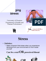 Managing Stress: University of Houston Department of Health and Human Performance