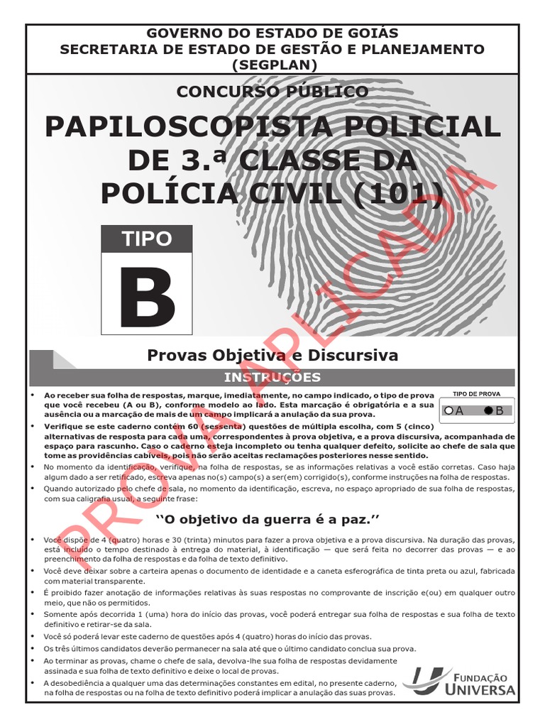 Prova Objetiva e Discursiva Tipo B | PDF