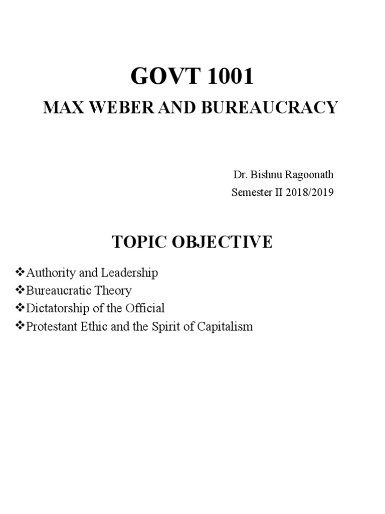 Max Weber's Bureaucratic Theory Explained | PDF | Bureaucracy | Max Weber