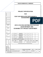 Project Specification FOR 132Kv Gas Insulated Switchgear & Accessories