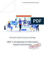 UNIT 1: Introduction To Information System Environment: Information Systems Analysis and Design