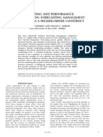 Forecasting and Performance Conceptualizing Forecasting Management Competence As Higher Order Construct