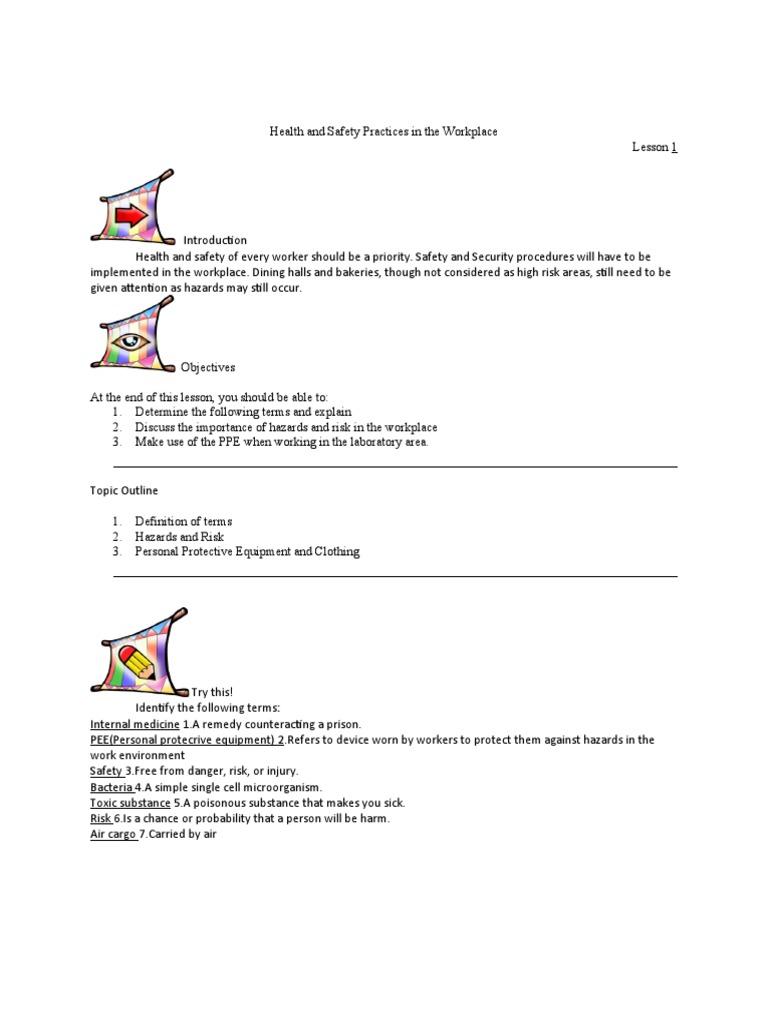 G10 L1 Health Tle PDF Hazards Personal Protective Equipment