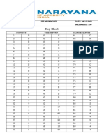 Key Sheet: Physics Chemistry Mathematics