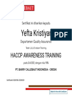 HACCP Certificate 