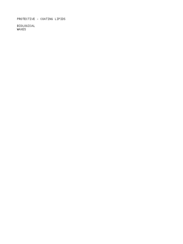 Protective Coating Lipids Biological Waxes PDF Wax Lipid