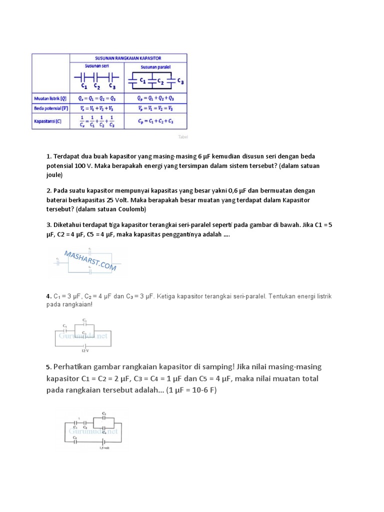 Soal Latihan Kelas 12 Fisika Kapasitor Pdf