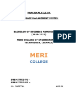 Dbms Practical File