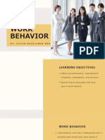 Work Behavior: By: Jaylyn Bagalanon-Mba302