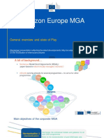 The Horizon Europe MGA: General Overview and State of Play