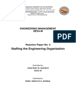 Staffing The Engineering Organization: Engineering Management BES4-M