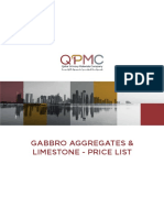 Gabbro Aggregates & Limestone - Price List