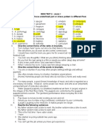 Mini Test 2 - : Circle The Word Whose Underlined Part or Stress Pattern Is Different From The Others