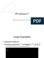 PF Lecture 7: Nested Loops & Arrays