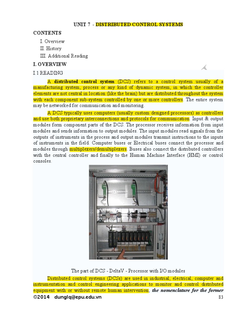 Unit 7 - Distributed Control Systems: ©2014 Dunglq@epu - Edu.vn ...