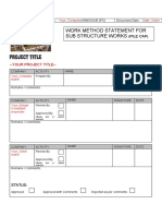 Work Method Statement For Sub Structure Works: (Pile Cap)