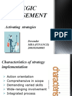 Strategic Management: Activating Strategies
