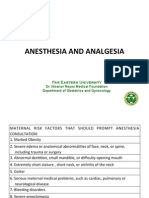 Anesthesia and Analgesia: Far Eastern University