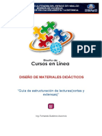 DISEÑO DE MATERIALES DIDÁCTICOS. Guía de estructuración de lecturas(cortas y extensas) Ing. Fernando Gutiérrez Ascencio