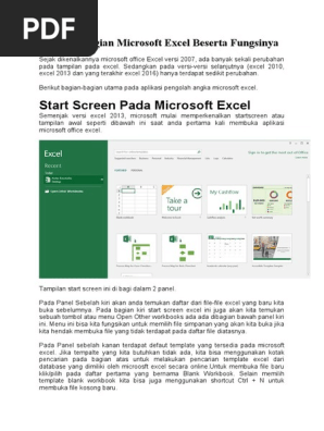 Cara Membuat Dan Fungsi Workbook Pada Microsoft Excel PDF