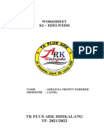 Worksheet K2 - Edelweiss: TK Plus Ark Sidikalang TP. 2021/2022