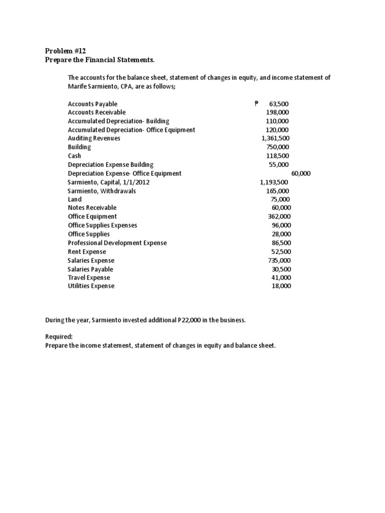 Financial Statements Preparation Guide | PDF | Expense | Balance Sheet