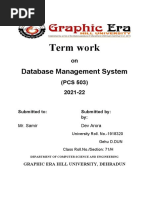 Term Work: Database Management System