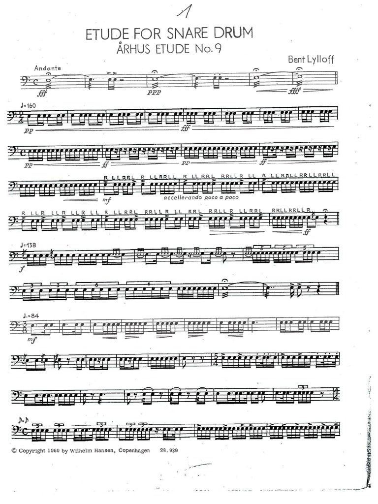 Lylloff Etude 9 Snare Drum PDF