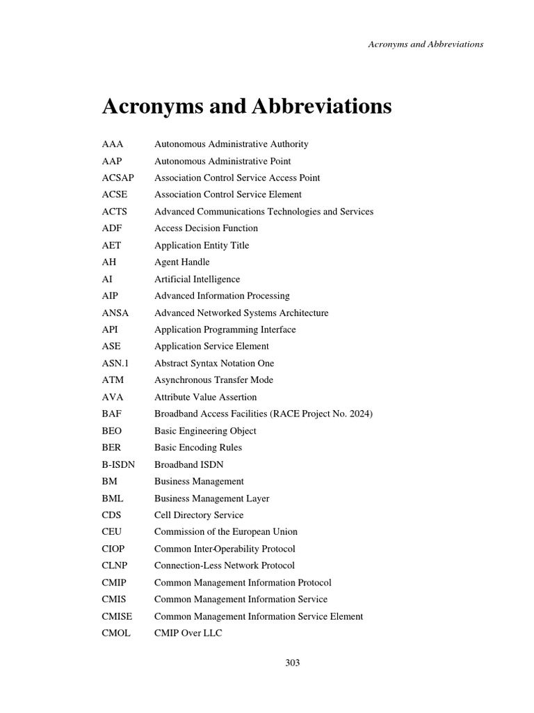Acronyms and Abbreviations PDF Osi Model Computer Network