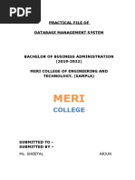 Dbms Practical File