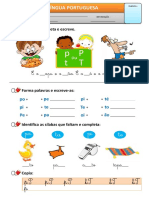 Atividades de alfabetização com letras e palavras