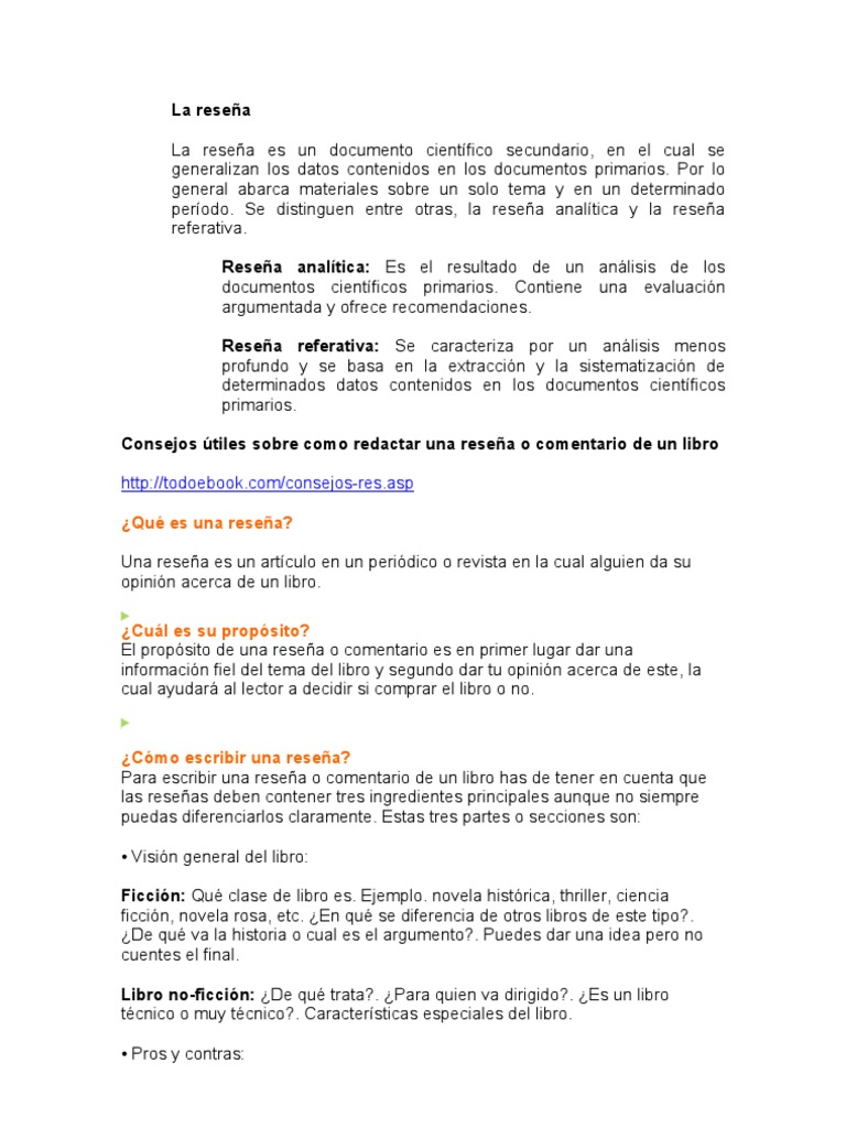 Guía para Escribir Reseñas Efectivas | PDF | Libros | Síntesis de voz