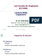 Electrical Circuits For Engineers (EC1000) : Lecture 05 (B) Capacitors