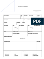 Clinical Face Sheet: 8:13 A.M. - P.M. - A.M. - P.M