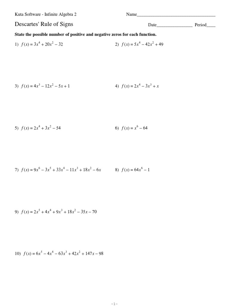 Descartes Rule of Signs | PDF | Zero Of A Function | Numbers