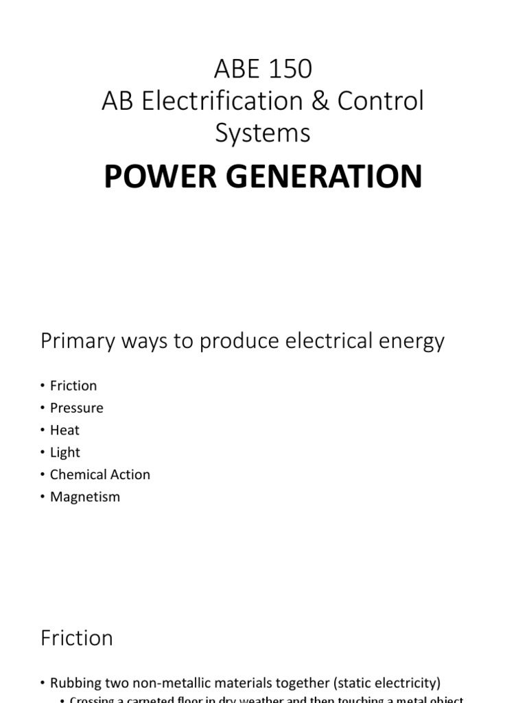 1.2 Power Generation PDF Transformer Electric Power Transmission