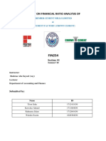 Report On Financial Ratio Analysis Of: Section: 01