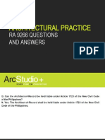 Architectural Practice: Ra 9266 Questions and Answers