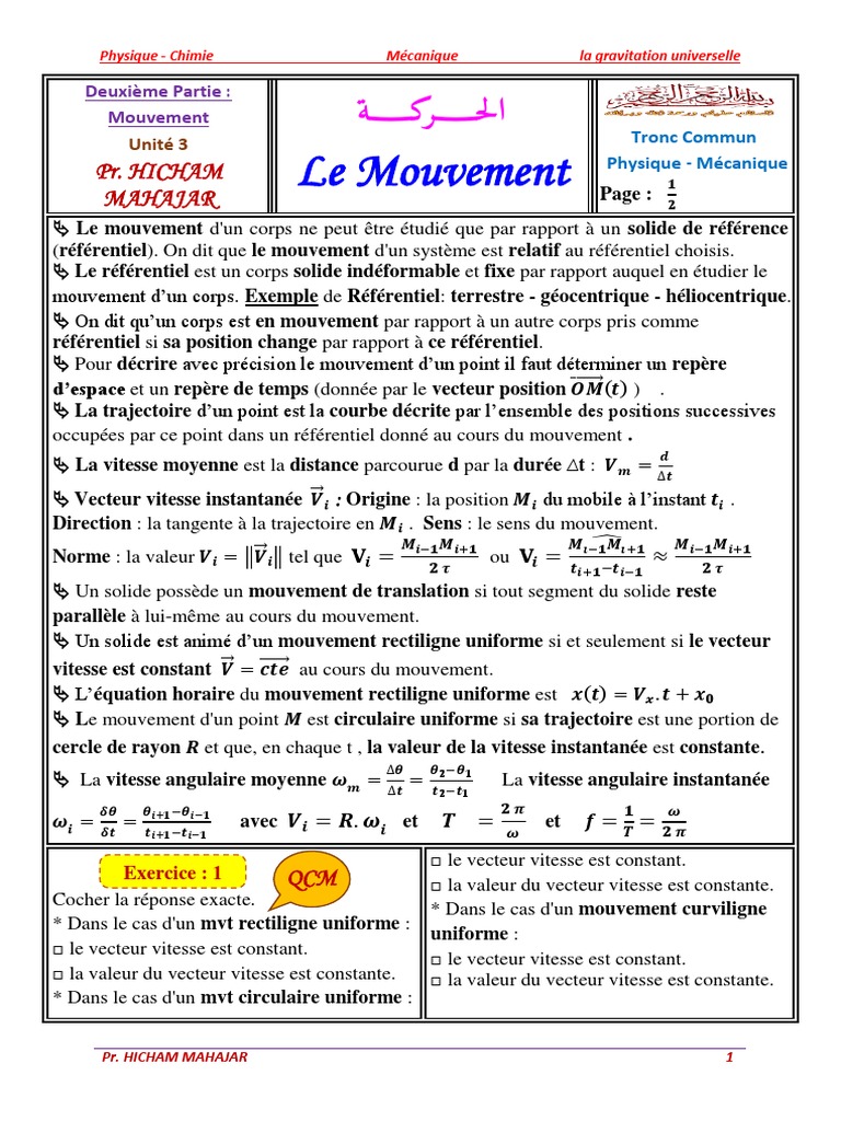 Exercice Relativité Du Mouvement Seconde Corrigé Pdf Le Mouvement Exercices Non Corriges 1 | PDF | Vitesse | Théorie de la  relativité