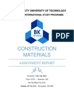 Construction Materials: Assignment Report