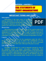 Financial Statements of Not For Profit Organisations: Chapter 1-Notes 2