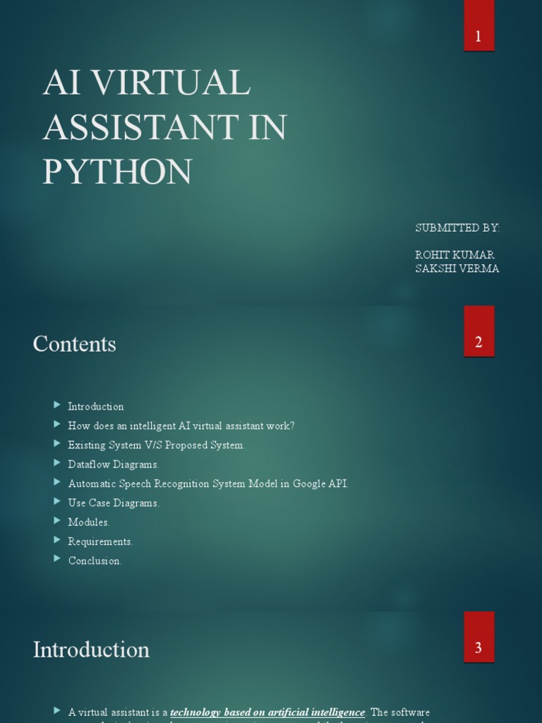 Python AI Virtual Assistant Guide | PDF | Speech Recognition | Software