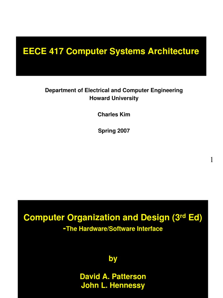 EECE 417 Computer Systems Architecture: Department of Electrical and ...
