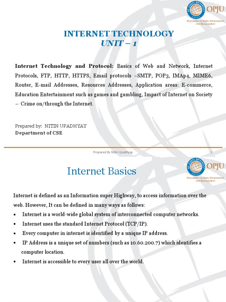 Internet Technology & Protocols | PDF | Computer Network | Osi Model