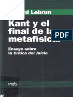 [Colección de Análisis y Crítica] Gérard Lebrun - Kant y El Final de La Metafísica _ Ensayo Sobre La Crítica Del Juicio (2008, Escolar y Mayo) - Libgen.li