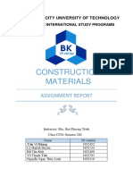 Construction Materials: Assignment Report