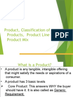 Product, Classification of Products, Product Line and Product Mix