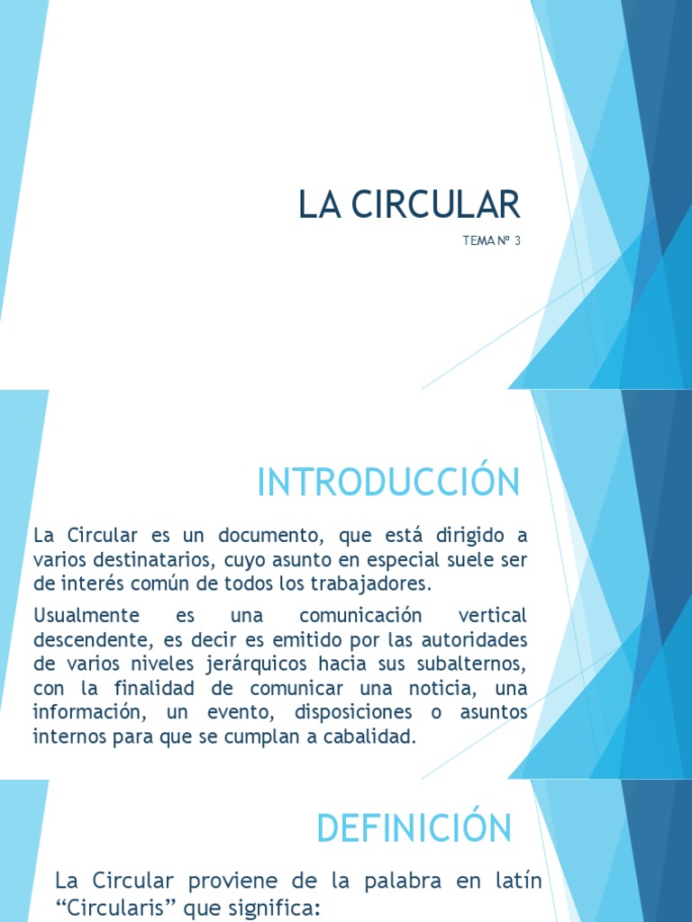 Tema #3 LA CIRCULAR PDF Tema #3 LA CIRCULAR PDF